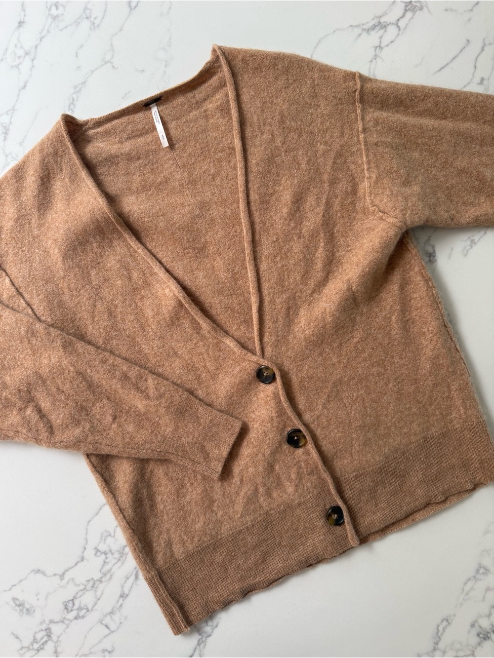 Free People School Boy Cashmere Cardi - Camel - Size Small